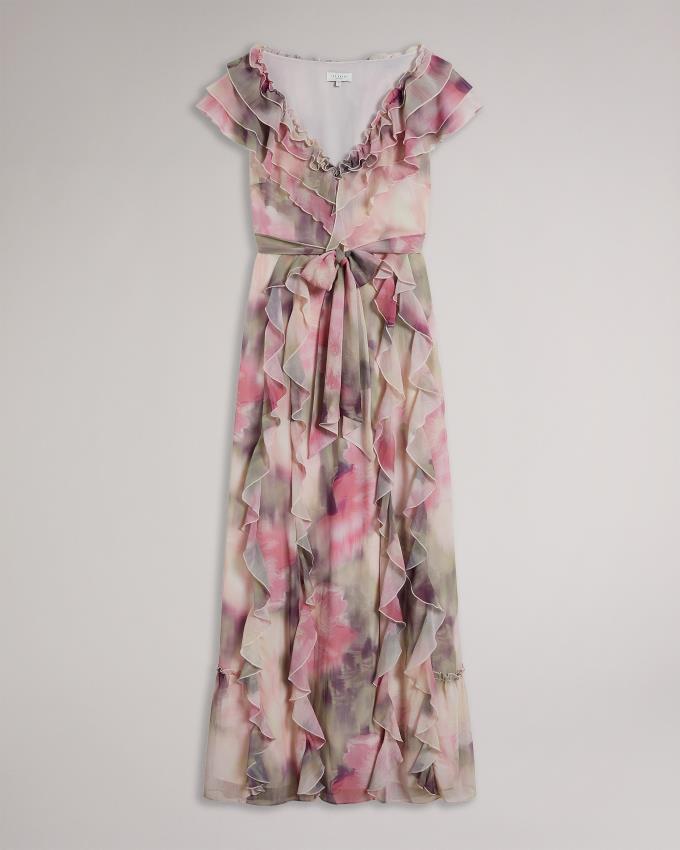 Peignoir Ted Baker Frilled Floral Maxi Corail Femme | GFU-53753044